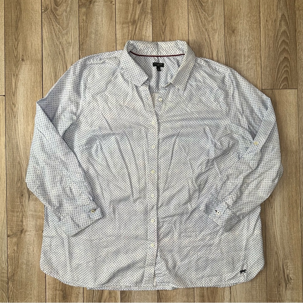 Talbots Blue Button-Down Long Sleeve Blouse